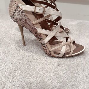 Gianmarco Lorenzi Genuine Python Strappy High Heel Sandals  – Made in Italy